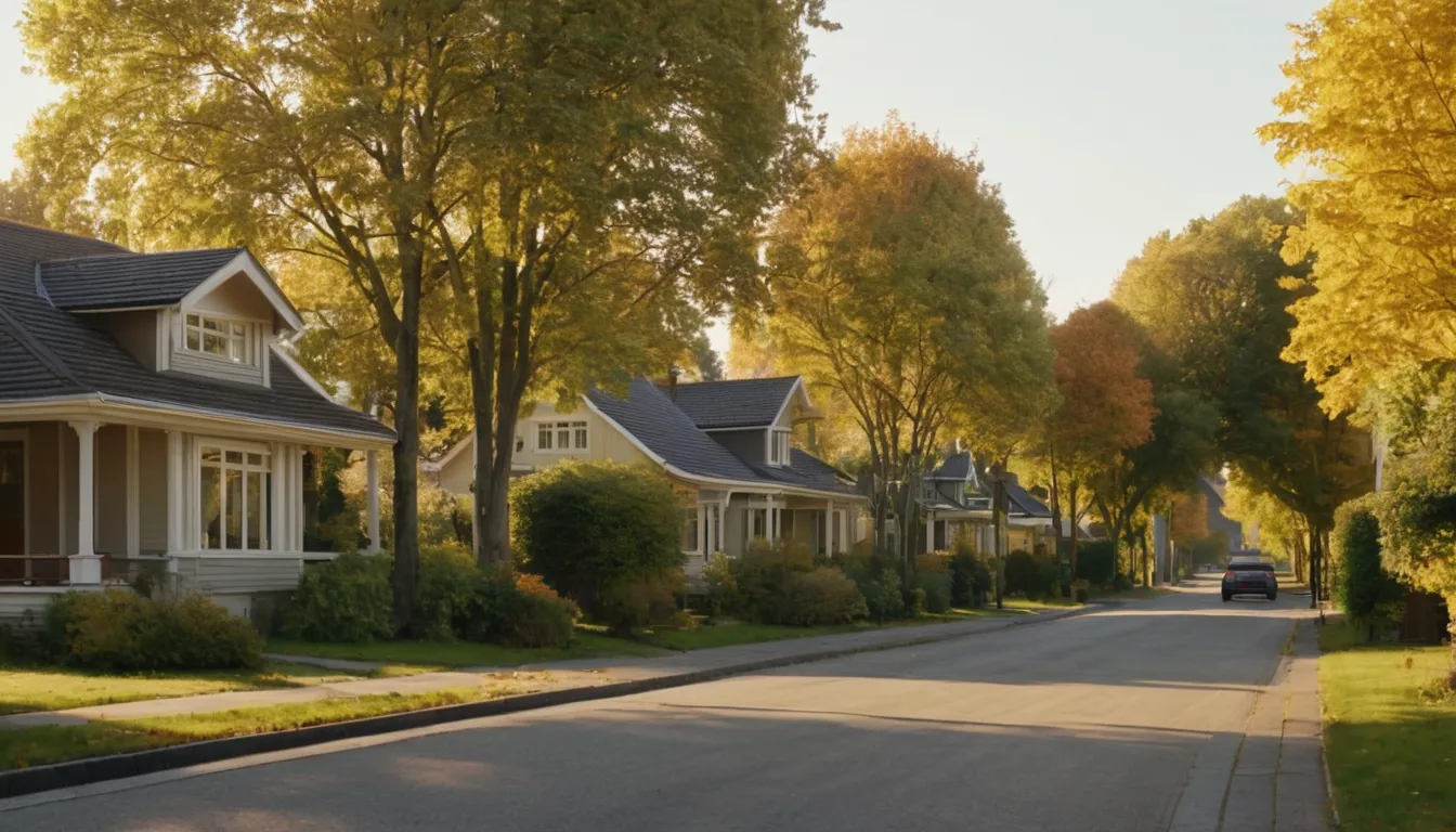 A neighborhood of older homes and mature trees across the Yellow Springs area